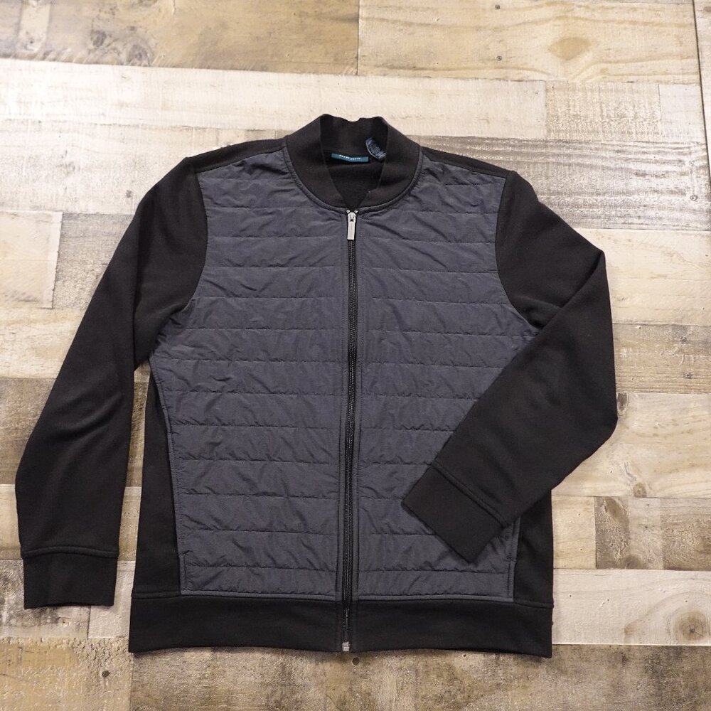 Perry Ellis lightweight quilted jacket men's large black full zip